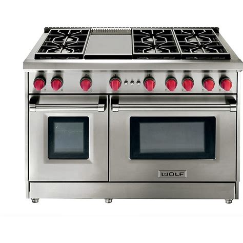 Wolf gas cooktops provide chefs with the careful control they need to bring their culinary visions to life. Wolf GR486G-LP - 48" Gas Range - 6 Burners w/Griddle ...