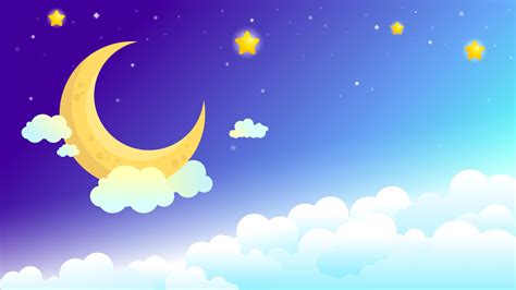 Beautiful Night Sky With Moon And Stars 2127581 Vector Art At Vecteezy