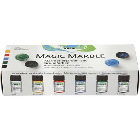 Kreul 73600 Magic Marble Paint Set Basic Colours 6 X 20 Ml For Sale