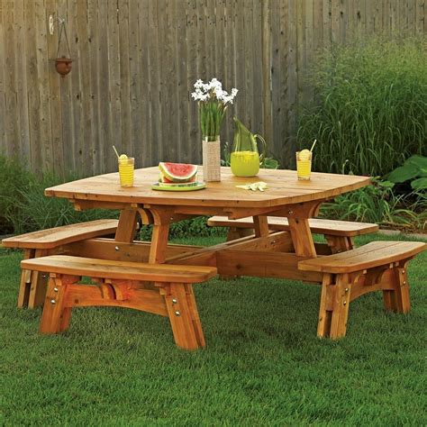 How To Build A Wooden Picnic Table And Bench Combo Downloadable Plan
