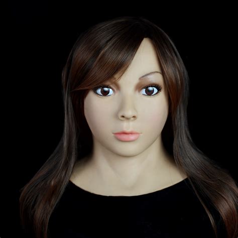 Sf 5 Soft Silicone Realist Human Face Crossdress Full Head Female