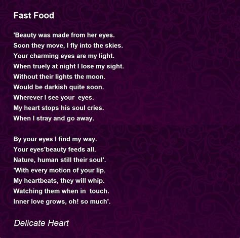 Fast Food Fast Food Poem By Delicate Heart
