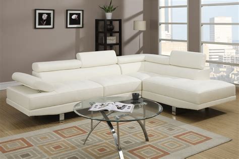 Modern White Leather Sectional Sofa While Supply Last