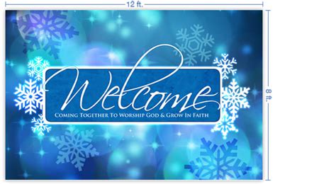 Sermonview Winter Welcome 12x8 Stage Backdrop