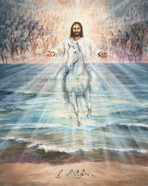 I Am Returns Jesus Christ Returning On A White Horse Original Art Or
