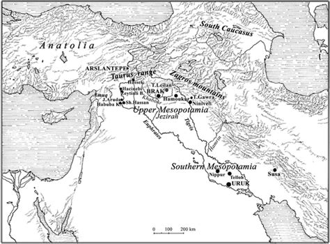 Map Of Greater Mesopotamia With Fourth Millennium Sites Mentioned In