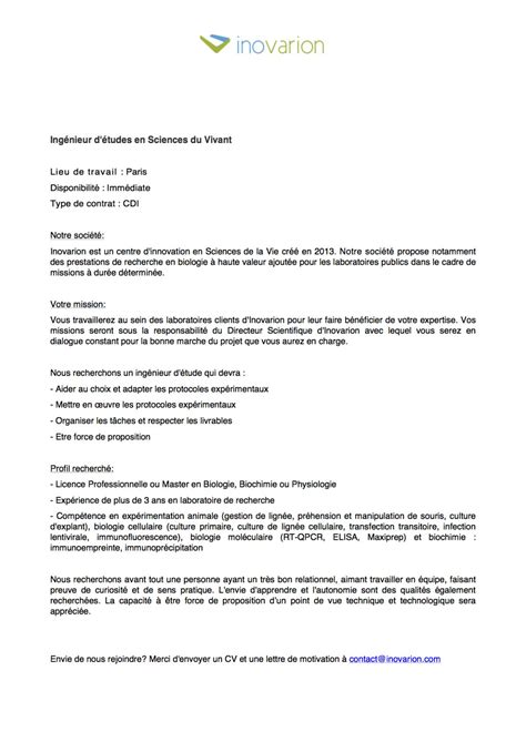 Lettre De Motivation Licence Science De La Vie Laboite Cv Fr