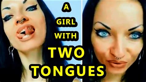 Girl With Two Tongues Tongue Split Girl Snake Tongue Youtube