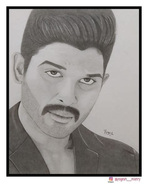 Telugu Super Star Allu Arjun Male Sketch Art Superstar