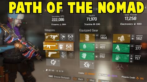 The Division Gear Set Path Of The Nomad Youtube