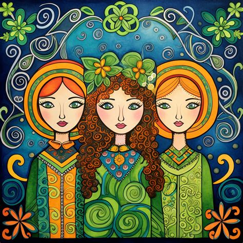 St. Patrick's Day Folk Art Print Free Stock Photo - Public Domain Pictures