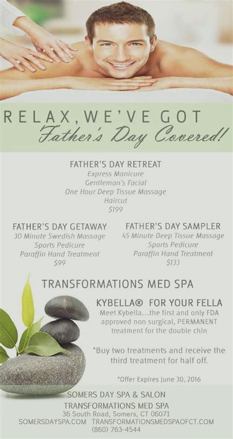 Fathers Day At Somers Day Spa Spa Specials Spa Marketing Day Spa