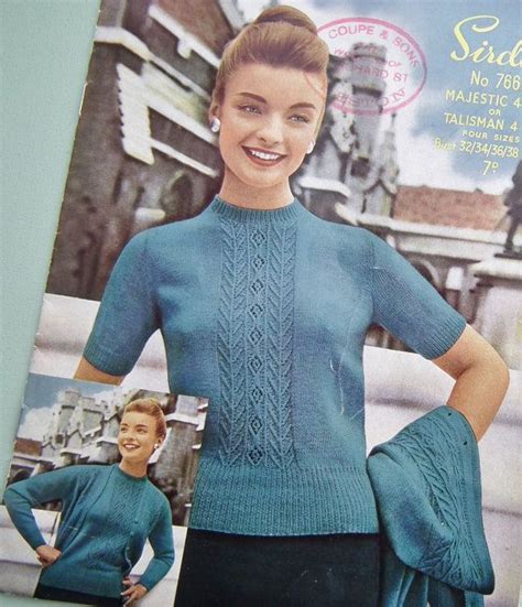 Vintage 1950s Knitting Pattern 50s Womens Twin Set Sweater Etsy