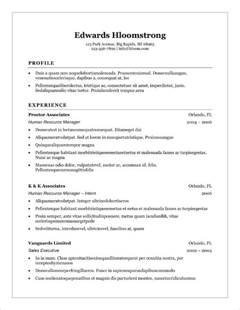 Document Editable Resume Templates Word Free Download