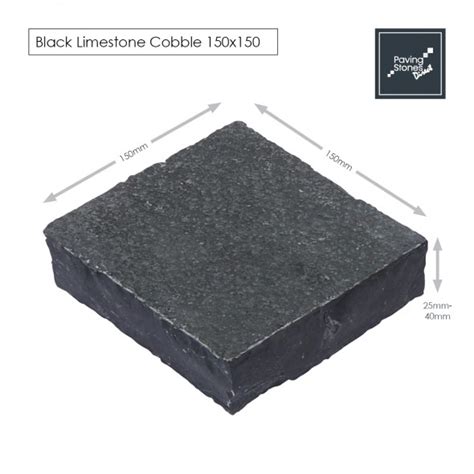 Black Limestone Cobbles 150x150 Paving Stones Direct