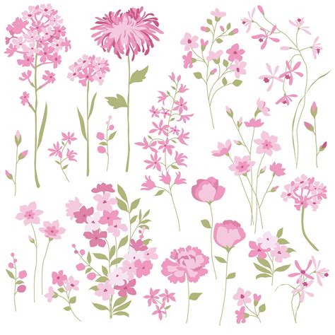 Pink Hand Drawn Flowers 340868 Vector Art At Vecteezy