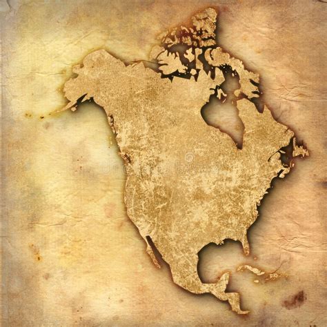 Vintage Map Of North America Stock Vector Illustration Of Frame