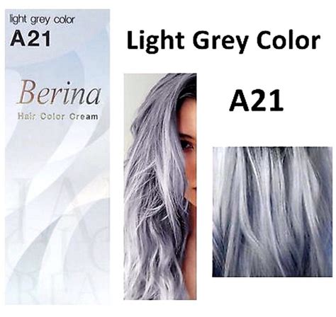 Hair Cream Color Dye Permanent A21 Light Grey Berina Hair Dye