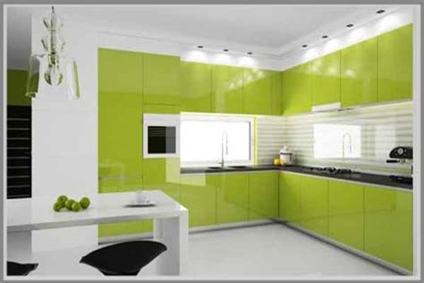 asyik  warna hijau  dapur modern minimalis