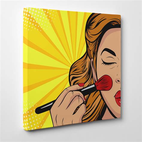 Makeup Brush Pop Art Canvas Print Makeup Wall Art Uk