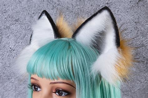 Faux Fur Fox Ear Headband Wolf Ear Kitten Ear Faux Cat Ear Neko Ear