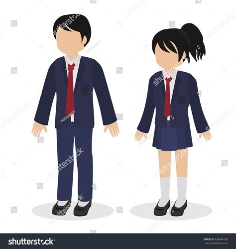 School Boy Girl Uniform Cartoon Vector Vector Có Sẵn Miễn Phí Bản