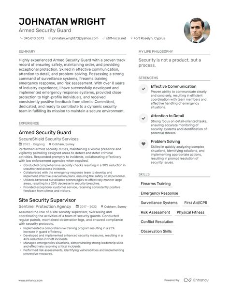 3 Armed Security Guard Resume Examples & How-To Guide for 2024