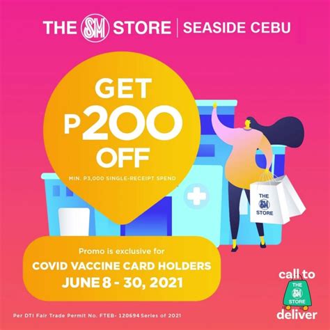 Calling All Covid Vaccine Cardholders Shop At Thesmstore Seaside Cebu