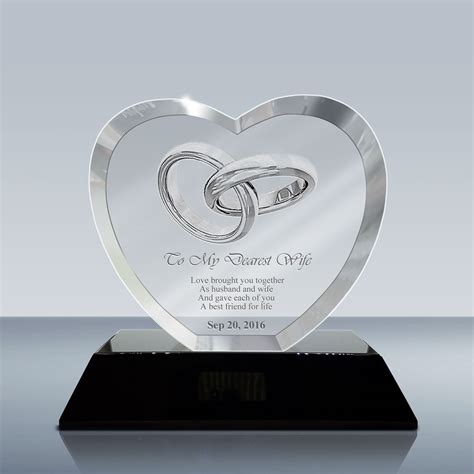 Anniversary Gift Plaque- 3D Picture Crystal Heart (031 ...