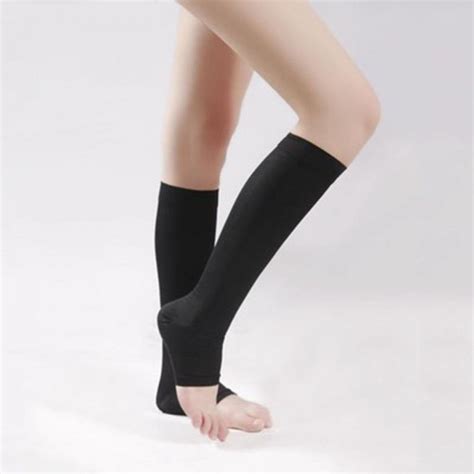 18 21 Mmhg Knee High Compression Stockings Men Women Elastic Leg Support Stockings Open Toe S Xl