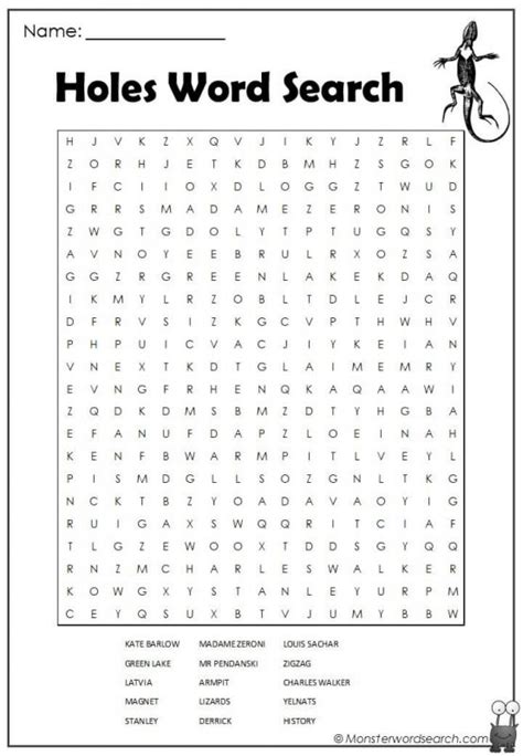 Holes Word Search Printable