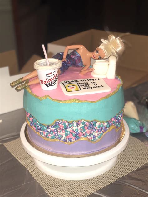 Sprinkle Fault Line Drunk Barbie Cake For A 21st Birthday There Is A Funny Story Behind The Id