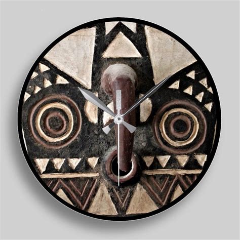 Round Wall Clock African Art Featuring Portrait Of Bobo Etsy