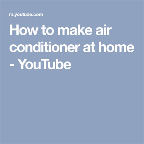 Is your home's air conditioner not cooling your home? How to make air conditioner at home - YouTube | Air ...