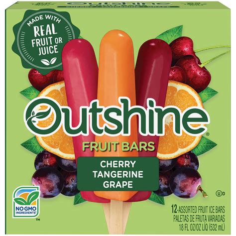 Outshine Cherry Tangerine And Grape Frozen Fruit Bars Variety Pack