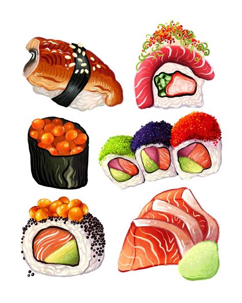 Sushi Framed Art Print By Angela Rizza Vector Black Medium Gallery