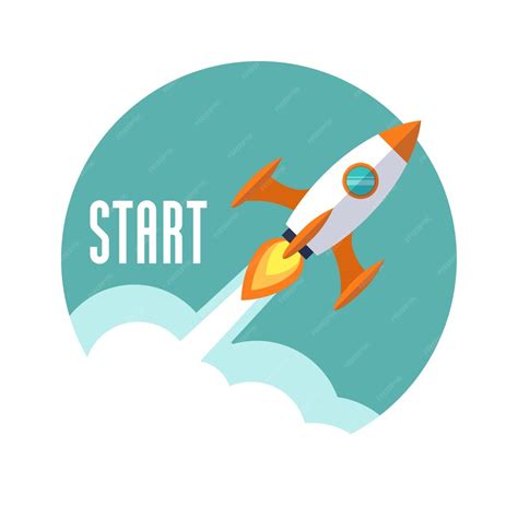 Premium Vector Flat Rocket Icon Startup Concept