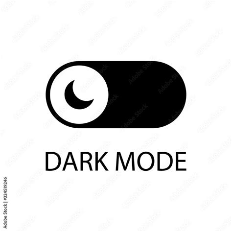 Dark Mode Button Icon Simple Design Stock Vector Adobe Stock