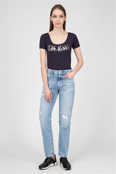 Женские голубые джинсы Mary Pepe Jeans Pl203057re10 — Md Fashion