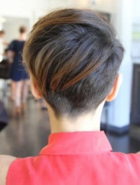 However, the main feature of this hairstyle is that the back area is flawlessly cut, revealing the nape. Back view of pixie haircut