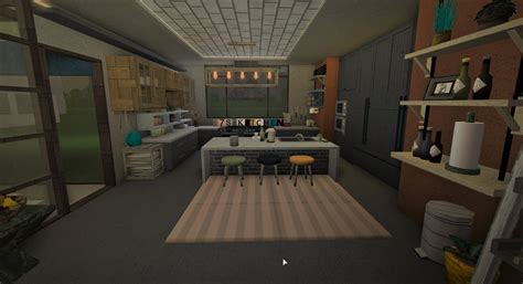 This is a modern two story home with a dining room, kitchen, living room, garage, laundry room, and a bathroom with a tub on the first floor! Modren Kitchen Build Bloxburg Roblox - 80 Robux Purchase