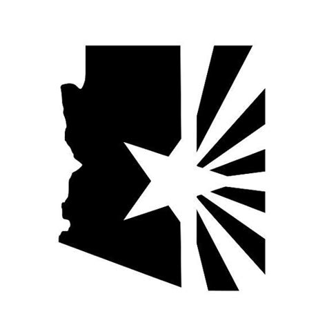 Arizona Flag In State Outline Template