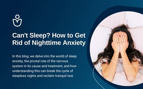 can t sleep how to get rid of nighttime anxiety