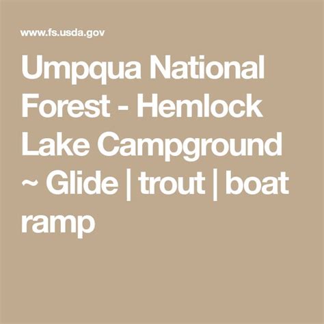 Umpqua National Forest Hemlock Lake Campground ~ Glide Trout Boat
