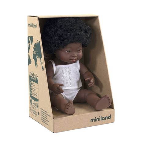 Miniland 38cm Baby Dolls Down Syndrome African Girl