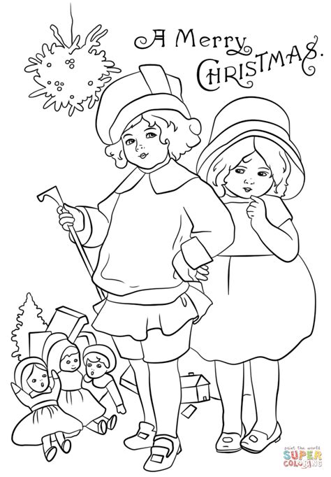 The uncolored card design should be on the front of the folded card. Victorian Christmas Card coloring page | Free Printable ...