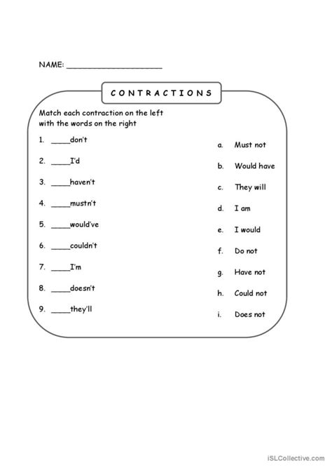 Resources Worksheets Nouns Worksheet Contraction Worksheet Nouns