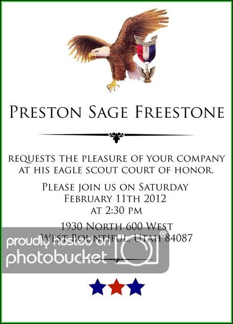 Free editable eagle coh invitation and program Eagle Scout Invitation Template Word - Template 1 : Resume ...