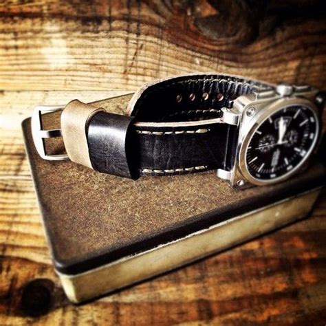Square Face Watch On Grey Bas And Lokes Handmade Leather Watch Strap