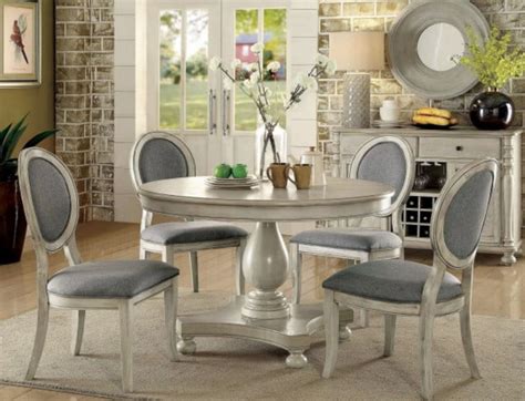 4 Seater Kathryn Antique White Round Dining Table